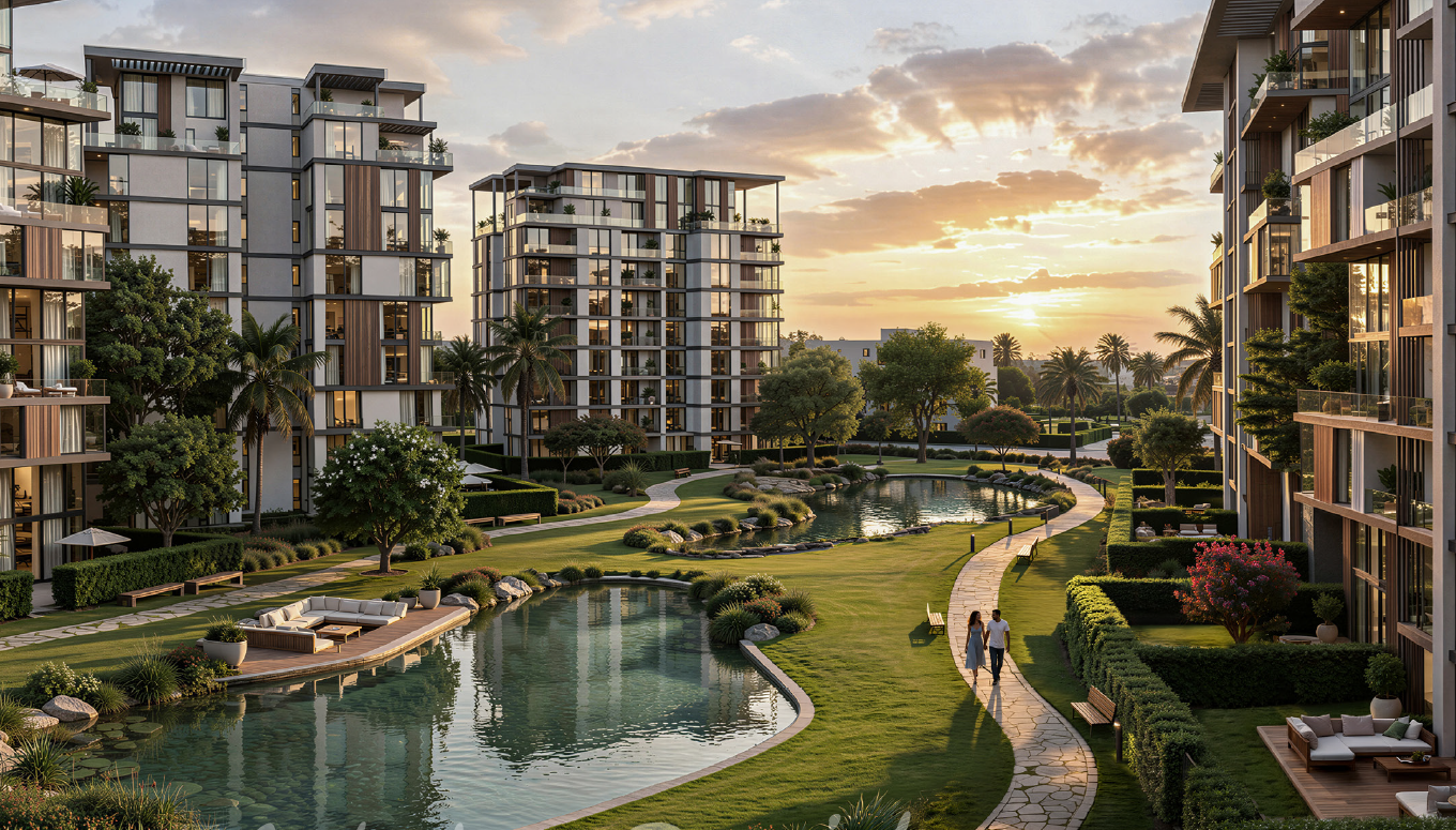 3-Bedroom Duplex for Sale in Central Water Residences – 6th Settlement