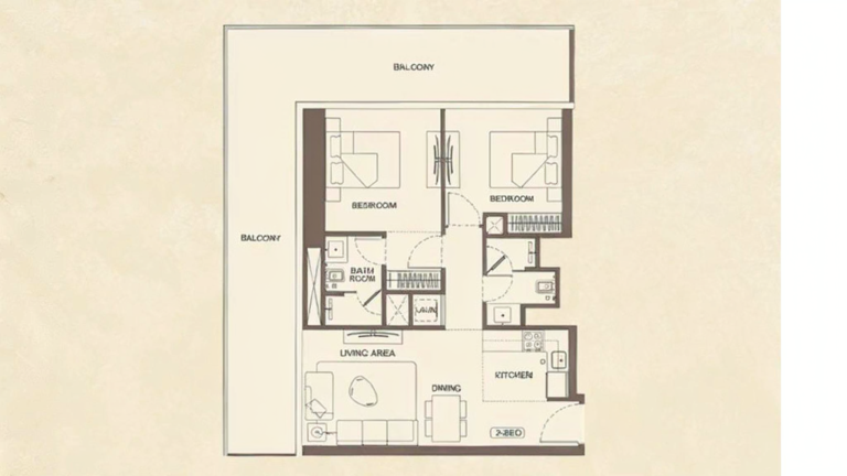 Floor plan in Binghatti Skyflame 2
